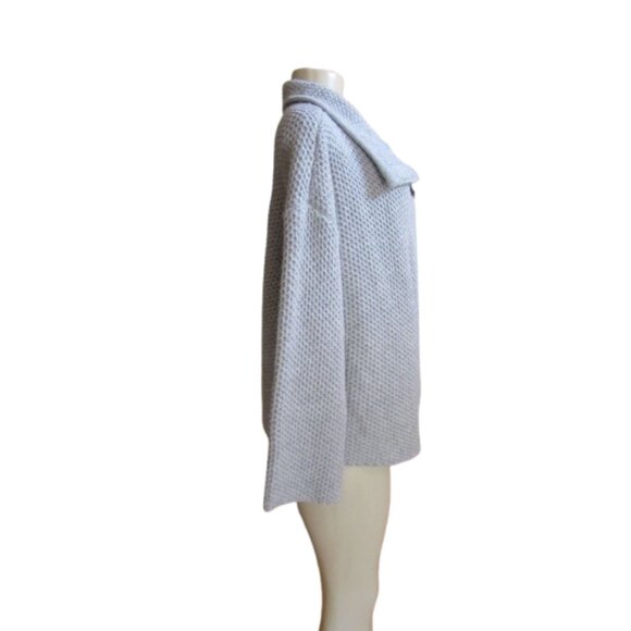 Eileen Fisher Yak & Merino Wool Gray Open Cardigan w buckle detail SX M - Picture 4 of 6